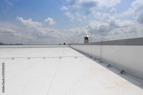 Typical installation of lighting protection at roof of building