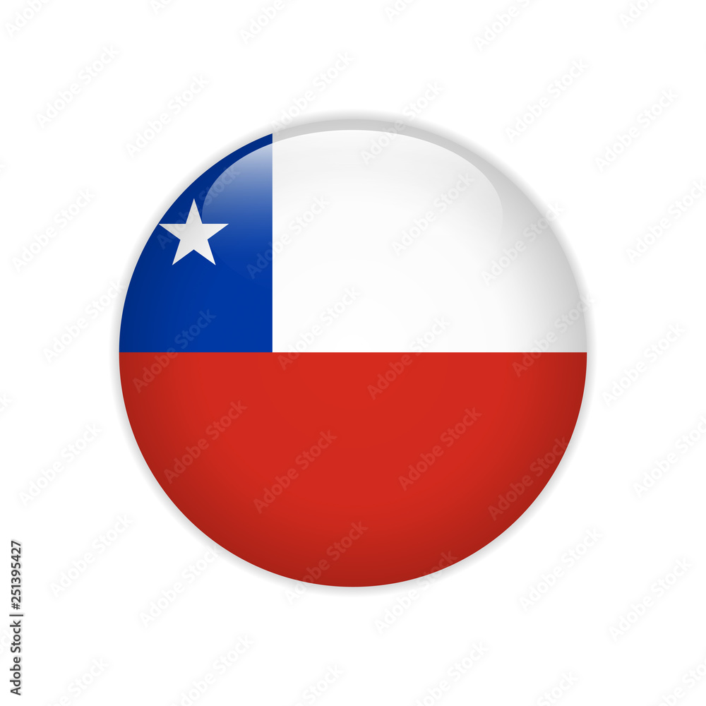 Chile flag on button Chile flag on button