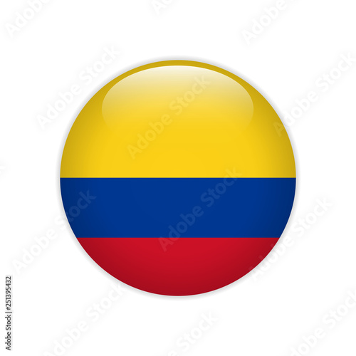 Colombia flag on button