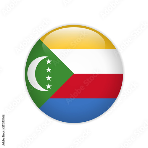 Free Download Comoros flag on button - GFXLoad