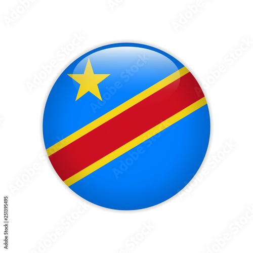 Democratic Republic Congo flag on button