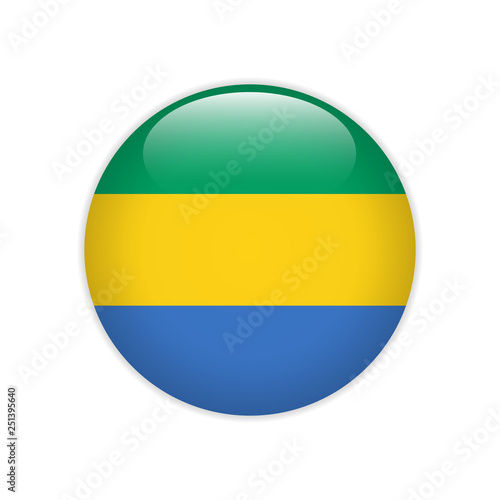 Free Download Gabon flag on button - GFXLoad