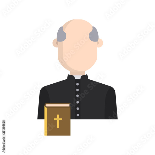 Priest color vector icon. Flat design