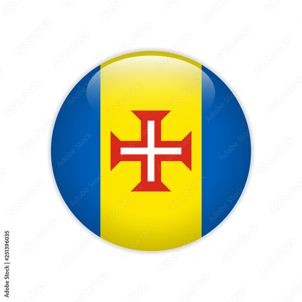 Obraz premium Madeira flag on button