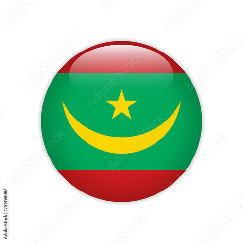 Free Download Mauritania flag on button - GFXLoad