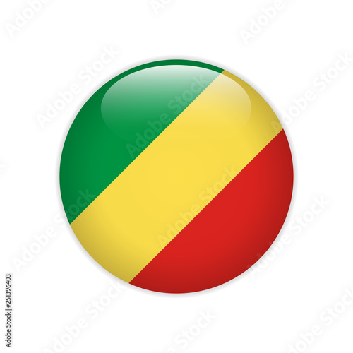 Free Download Republic Congo flag on button - GFXLoad