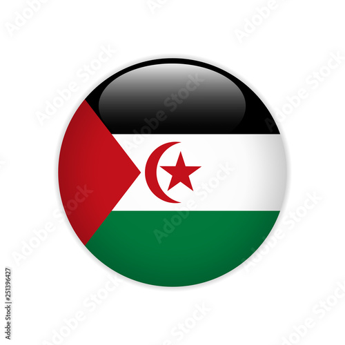 Free Download Sahrawi Arab Democratic Republic flag on button - GFXLoad