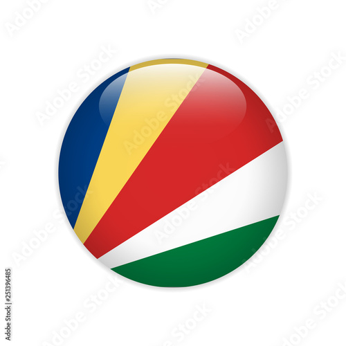 Free Download Seychelles flag on button - GFXLoad
