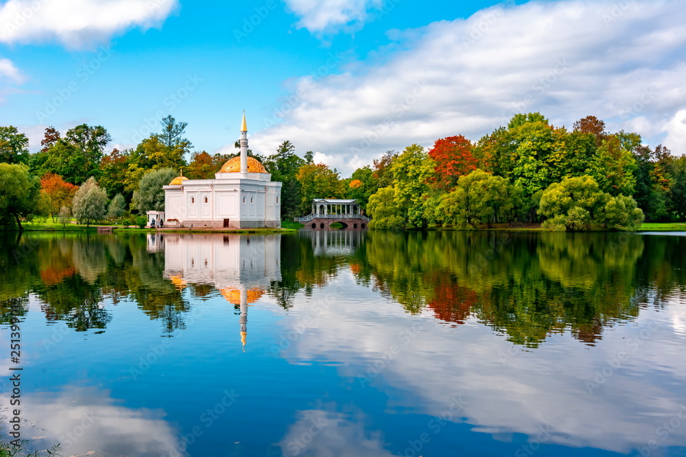 Catherine park in fall, Tsarskoe Selo (Pushkin), St. Petersburg, Russia