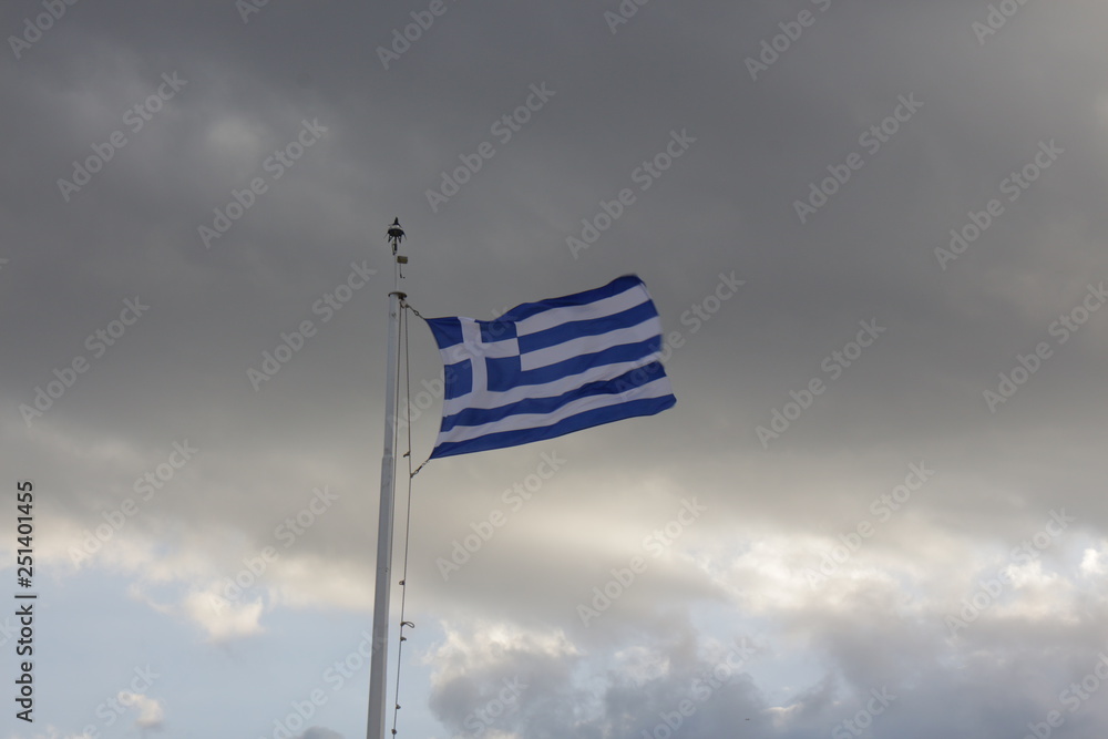 Fototapeta premium Greece flag in the Athens
