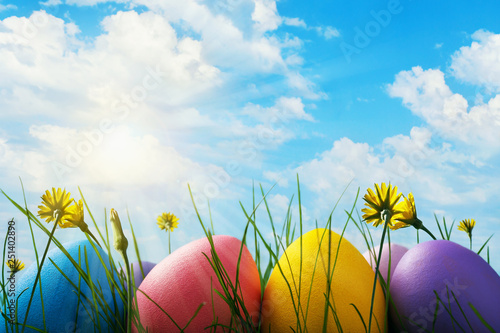 Easter eggs decorated with ...