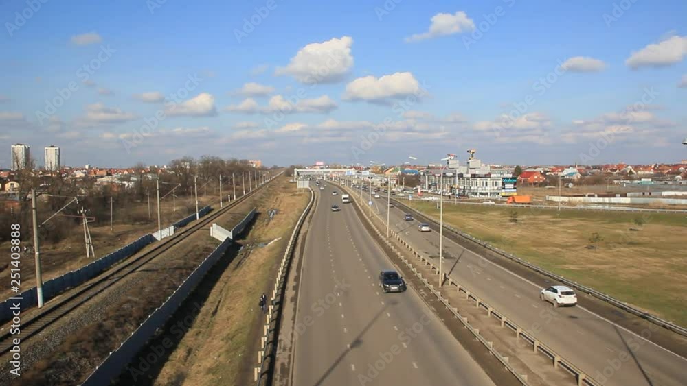 Rostov highway at the entrance to Krasnodar, Russia