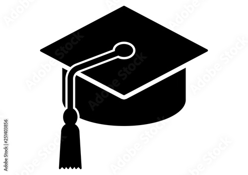 gz331 GrafikZeichnung - german: Doktorhut / Abiturprüfung / Abschluss / Student - english: graduation academic hat / college / students celebrating graduation - simple template - DIN A4 - g7257