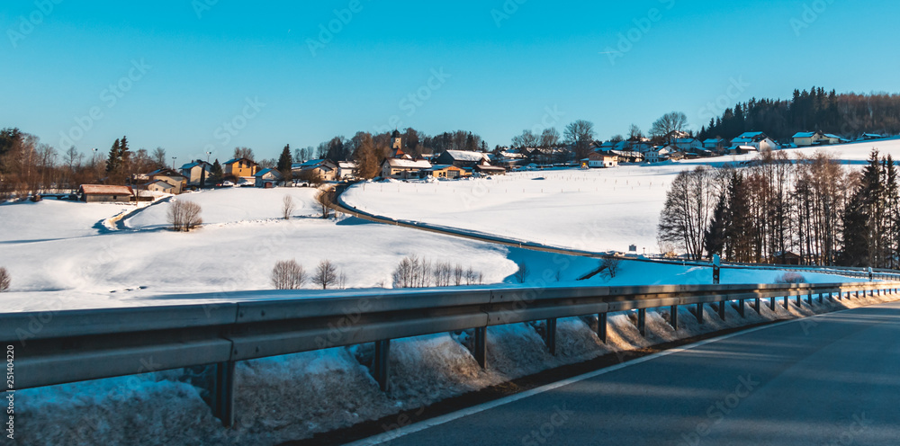 Beautiful winter view near Kirchberg-Bavarian Forest-Bavaria-Germany