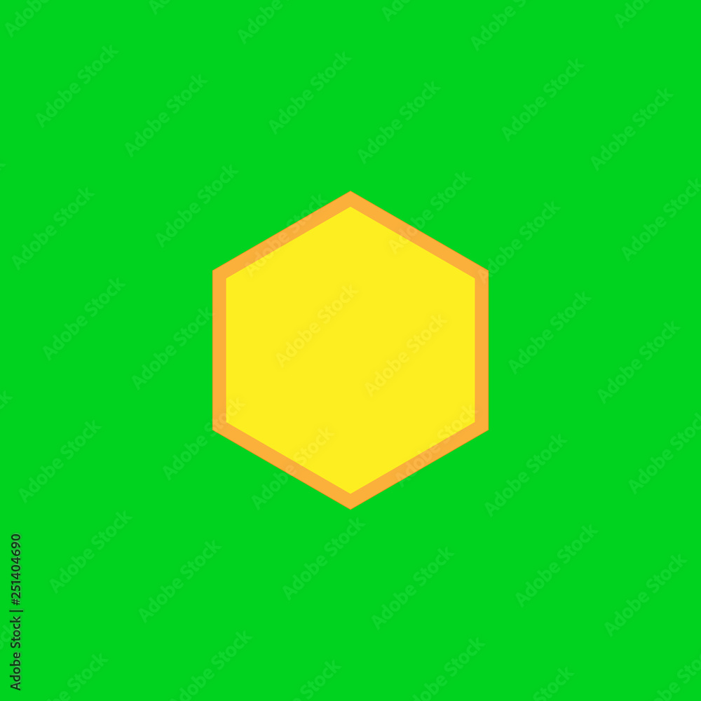 Polygon on the green background Polygon on the green background