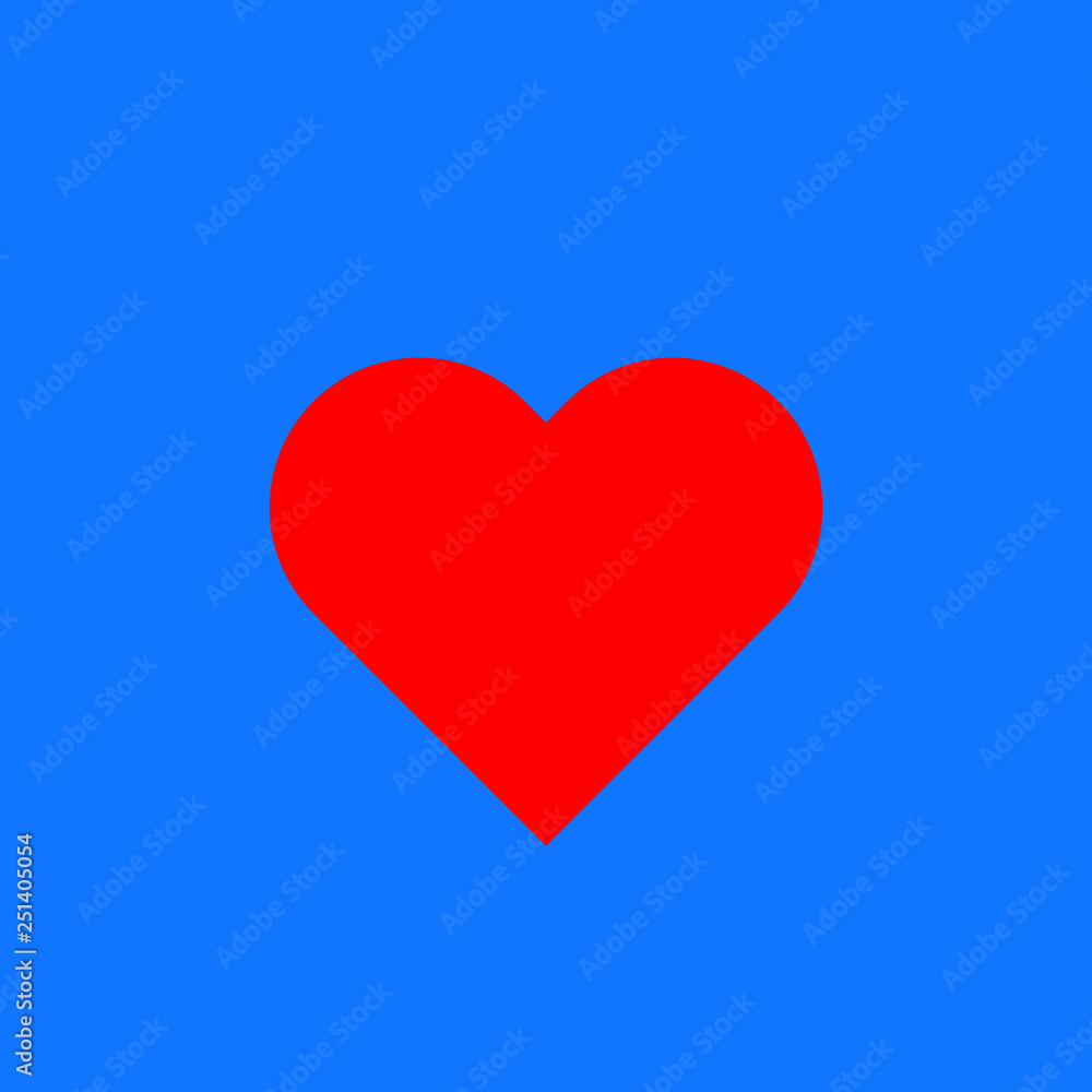 Heart on the blue background