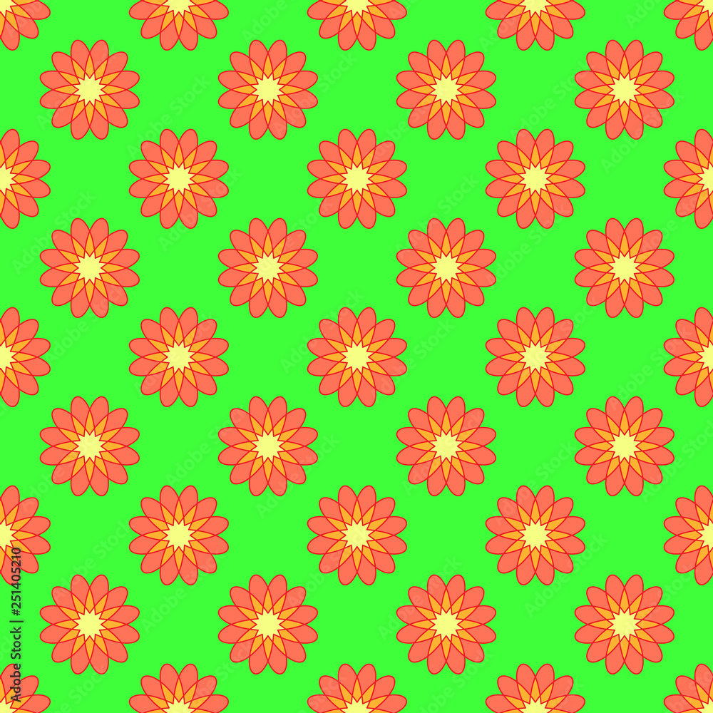 Seamless pattern on the green background Seamless pattern on the green background
