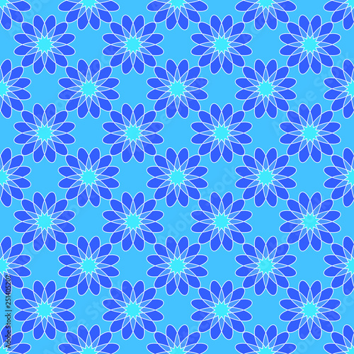 Seamless pattern on the blue background