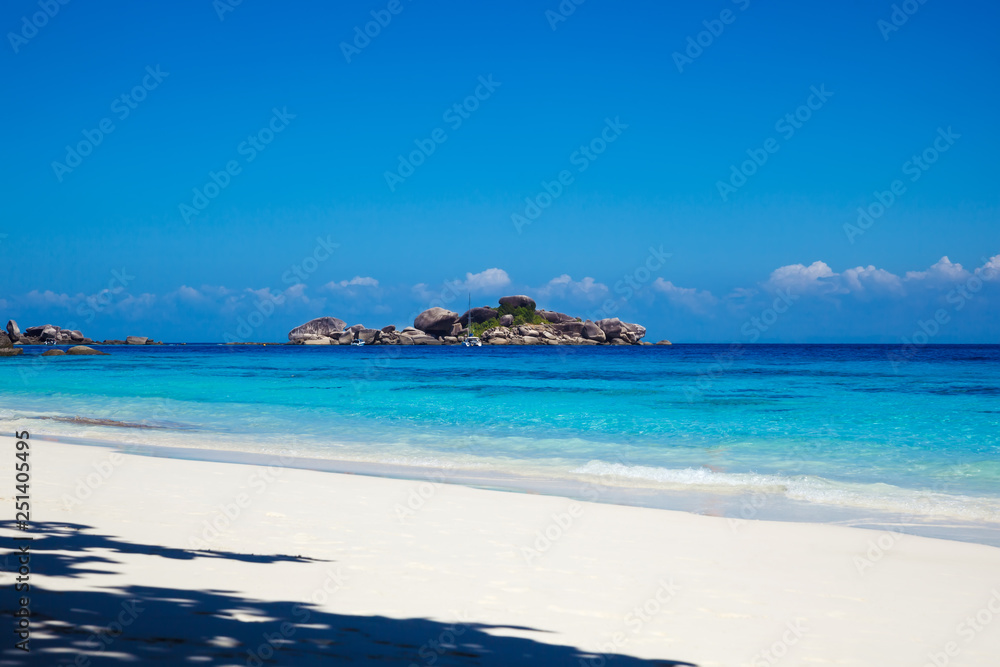 Beautiful tropical beach with clear blue water