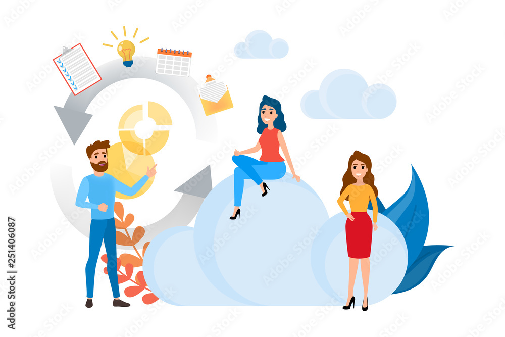 Cloud storage concept. Idea of database and server Cloud storage concept. Idea of database and server