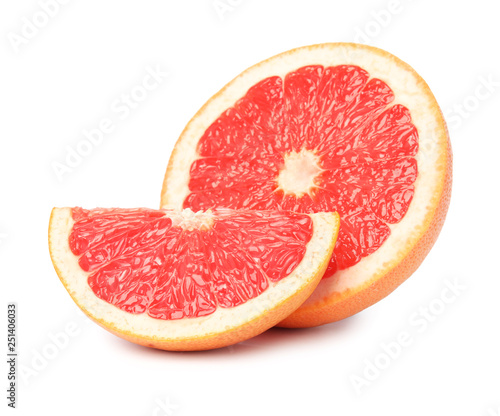 Ripe grapefruit on white background. Fresh fruit