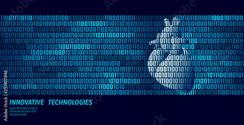 Human heart anatomical medicine shape. Doctor online binary code information data flow innovative technology vector illustration