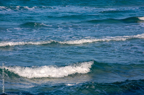 Blue wavy sea. Natural photo. Cesme / Izmir / Turkey
