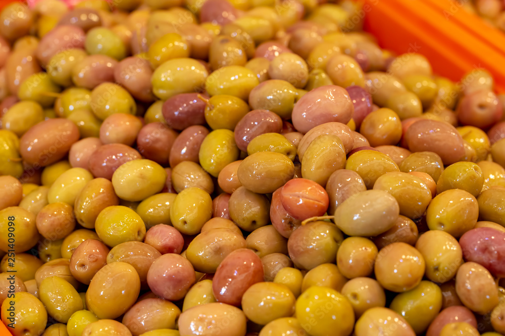 Pickle green olive market. Food concept photo. Pickle green olive market. Food concept photo.