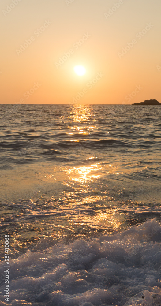 Scenic sunset on the sea