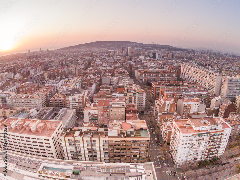 Barcelola  from the air. Aerial photo from a Drone. Spain