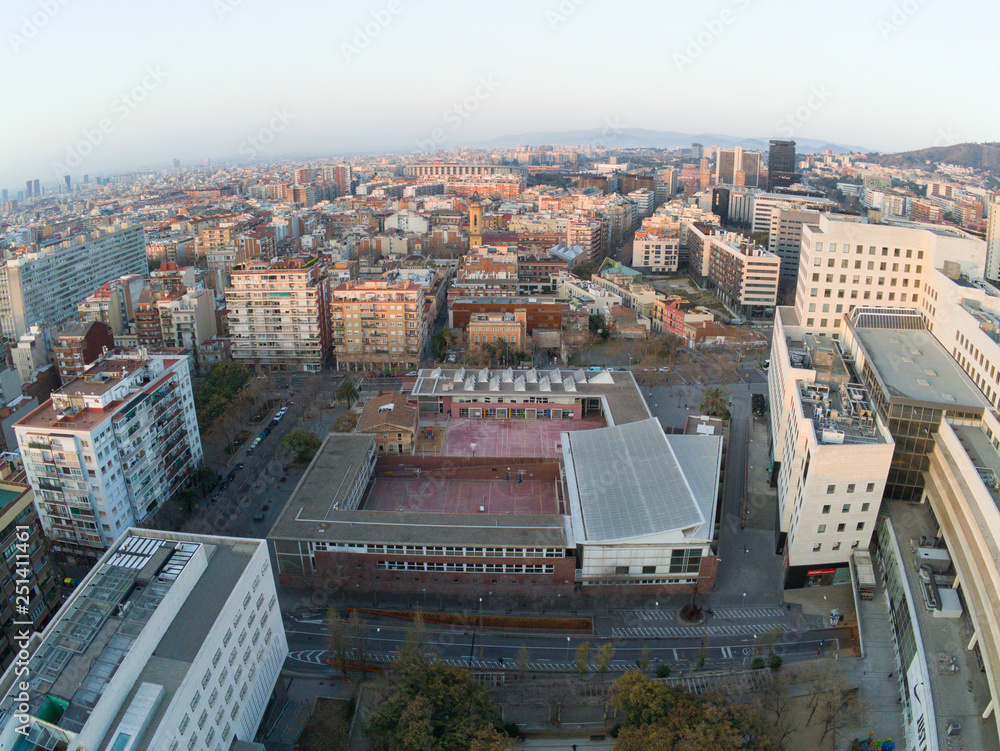 Barcelola  from the air. Aerial photo from a Drone. Spain