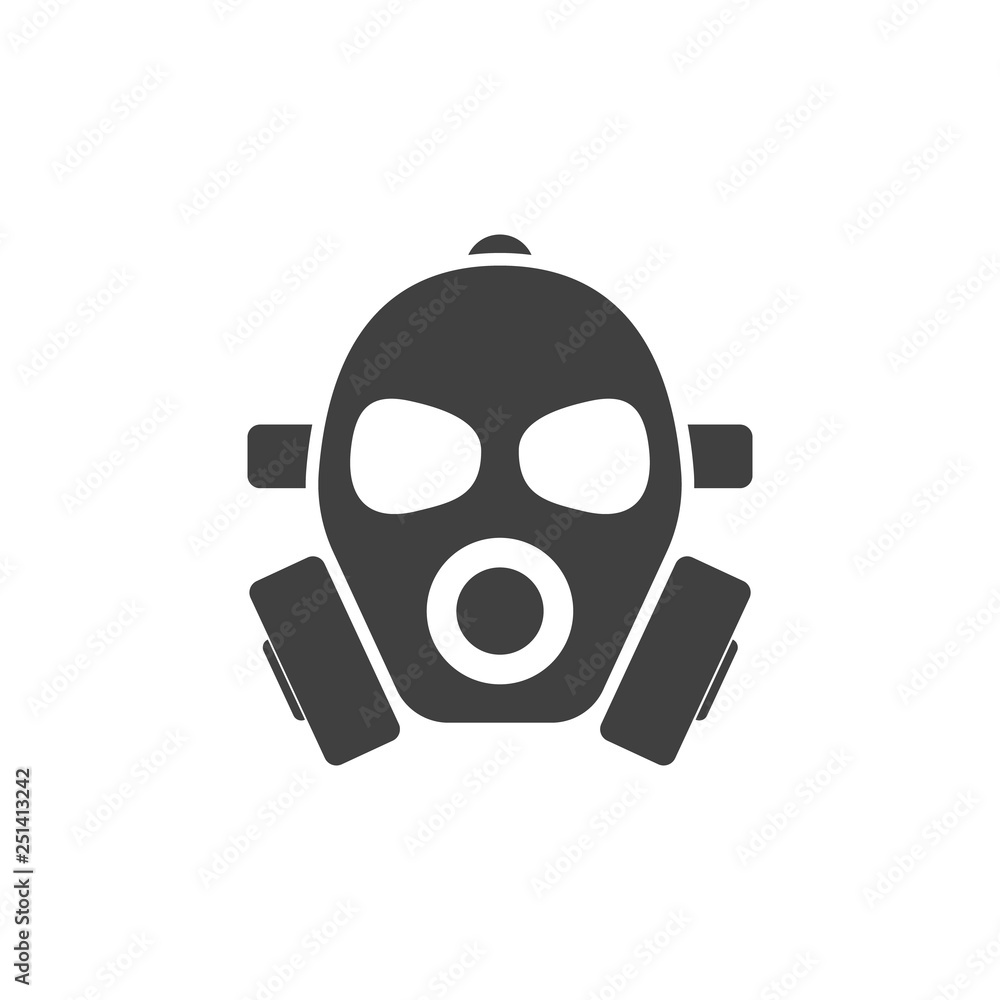 black Vector illustration of a gas mask. just on white. black Vector illustration of a gas mask. just on white.