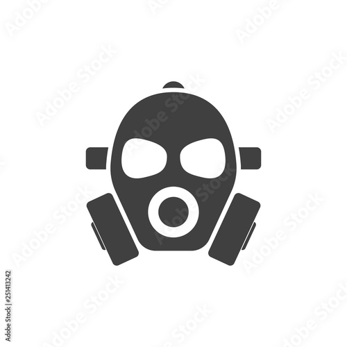 black Vector illustration of a gas mask. just on white.