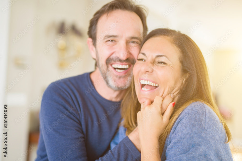 Romantic middle age couple in love at home Romantic middle age couple in love at home