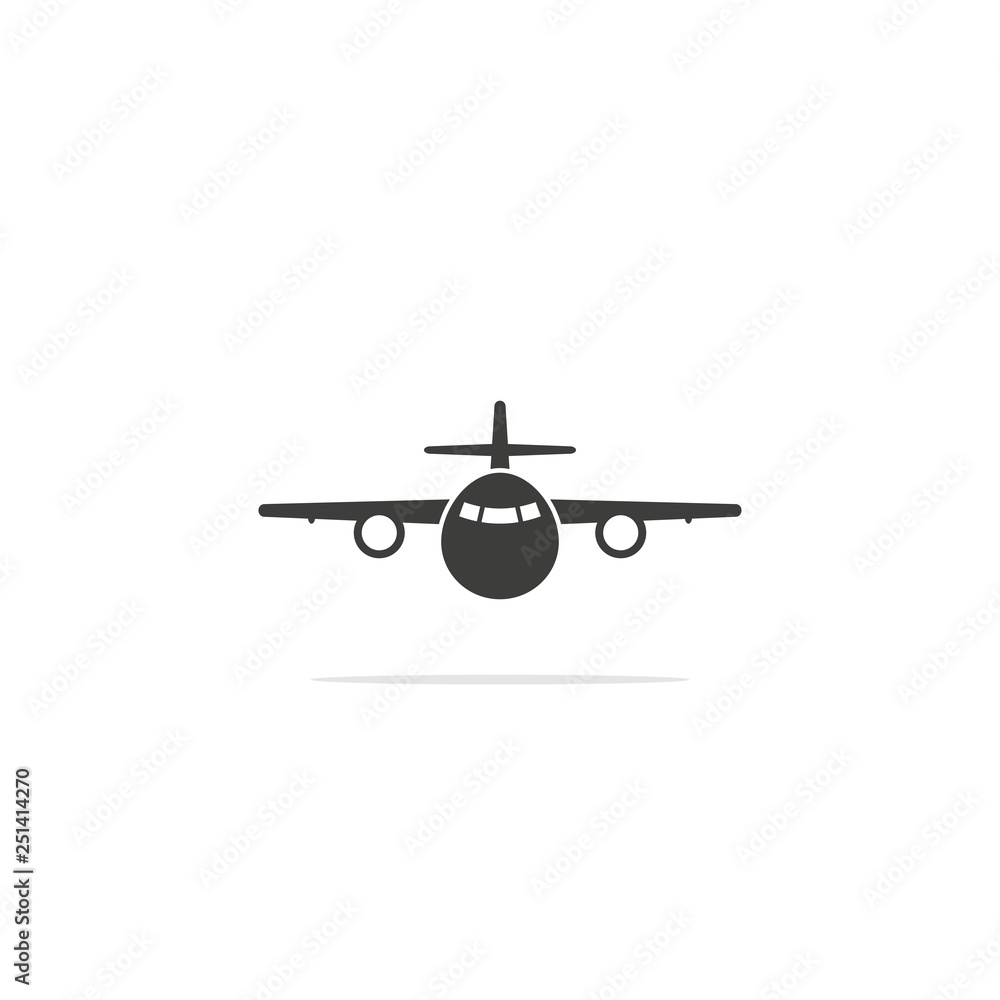 Monochrome vector illustration of a airplane icon , isolated on a white background. Monochrome vector illustration of a airplane icon , isolated on a white background.