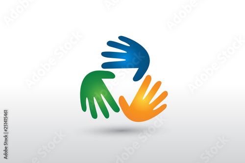 Logo handshake business people vector
