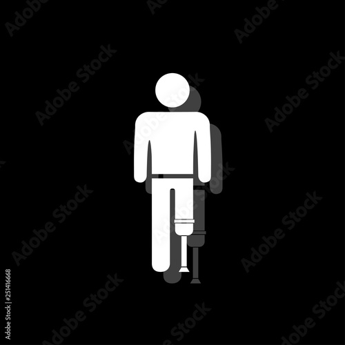 Person with foot prosthesis icon flat
