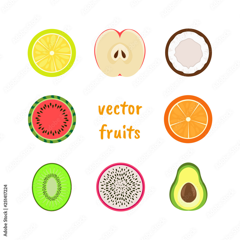 Vector fruits set