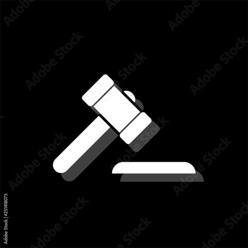 Hammer judge icon flat