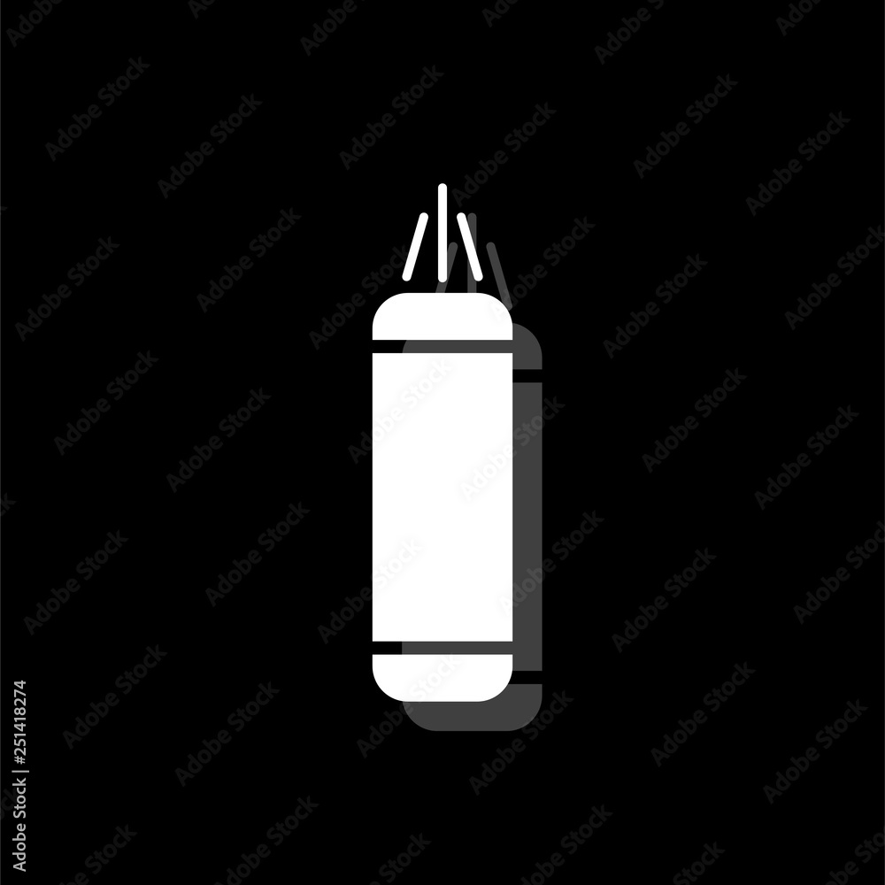 Punching bag icon flat Punching bag icon flat