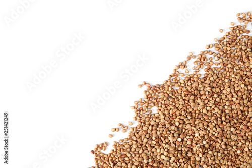 Uncooked buckwheat on white background, top view © New Africa