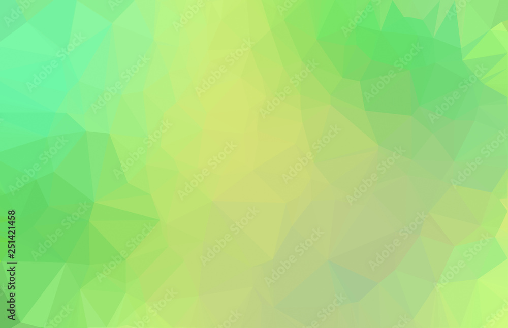 High resolution futuristic light green and yellow colored polygon mosaic vector  background. Abstract 3D triangular low poly style gradient background.  Stock Photo | Adobe Stock