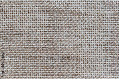 Close-up of a burlap jute canvas full frame background.
