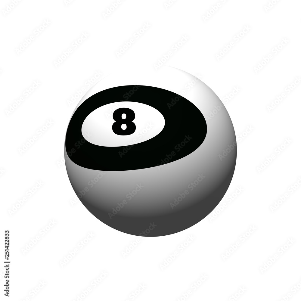 number 8 billiard ball on white background number 8 billiard ball on white background