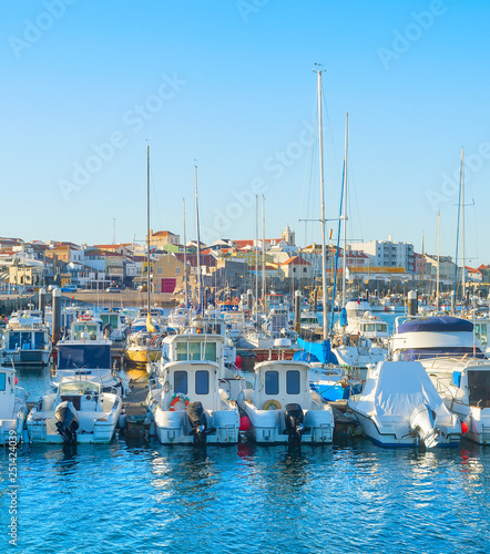 Yachts moored in Peniche ma...