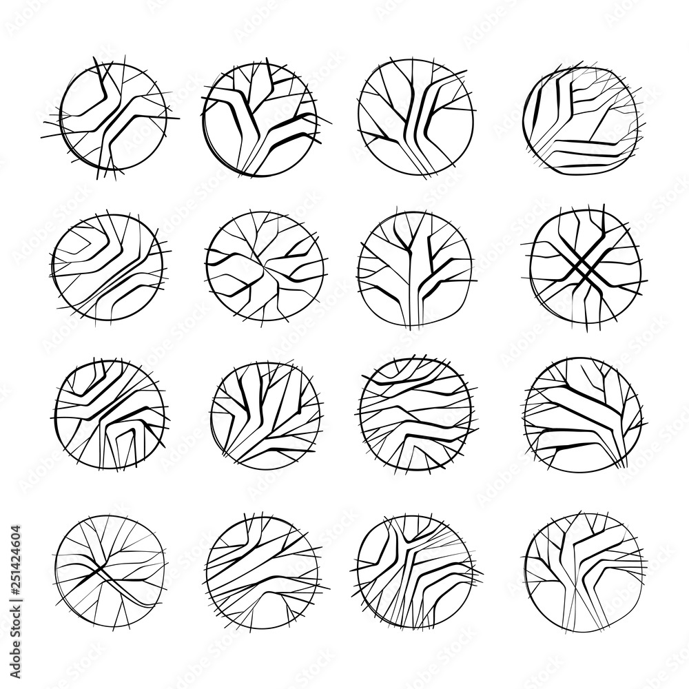 Set of Hand Drawn Trees Set of Hand Drawn Trees