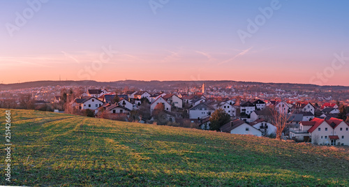 Bavarian City view at the Evening with clear sky