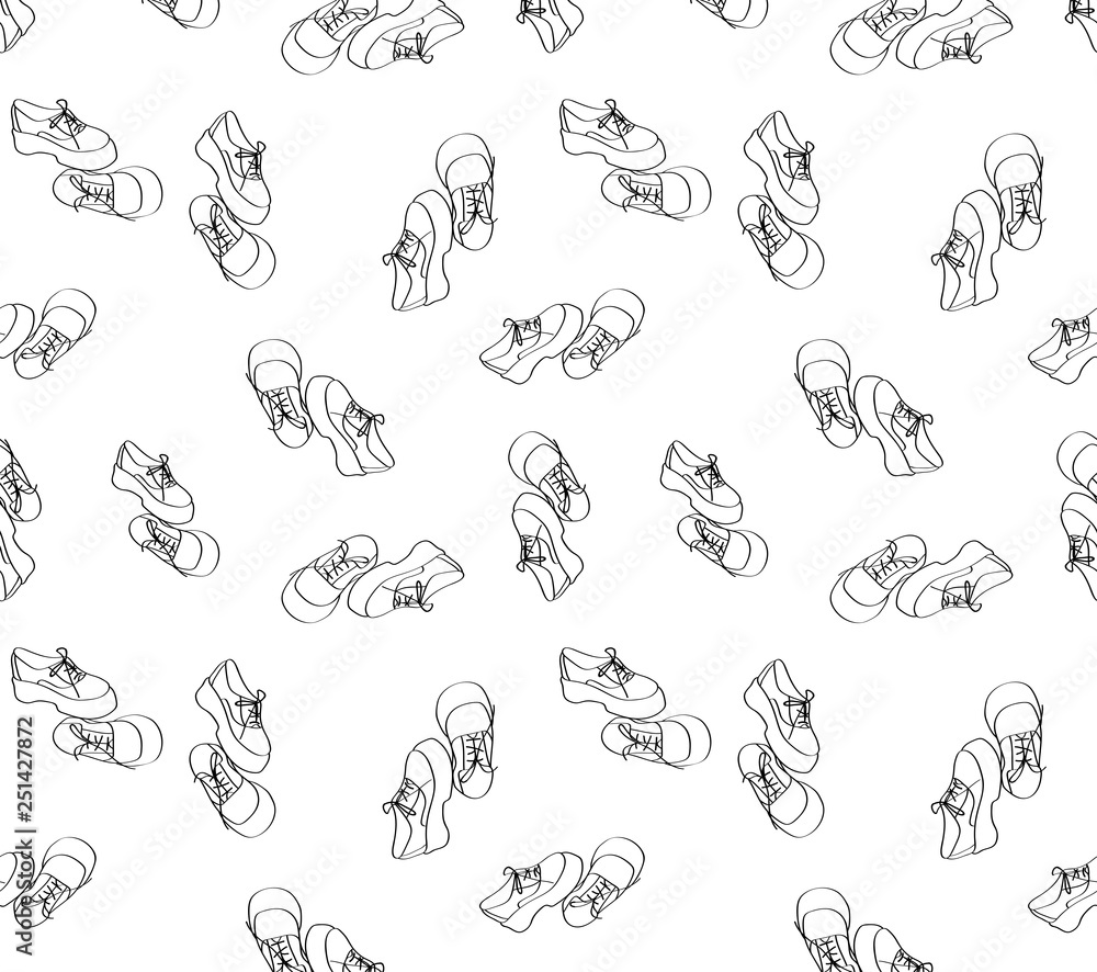 Boots pattern illustration on white background Boots pattern illustration on white background