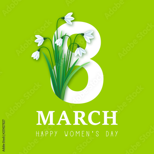 Cute card for 8 march. International Women's Day