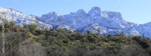 Snow covering the Catalina Mountains in Tucson, Az. 